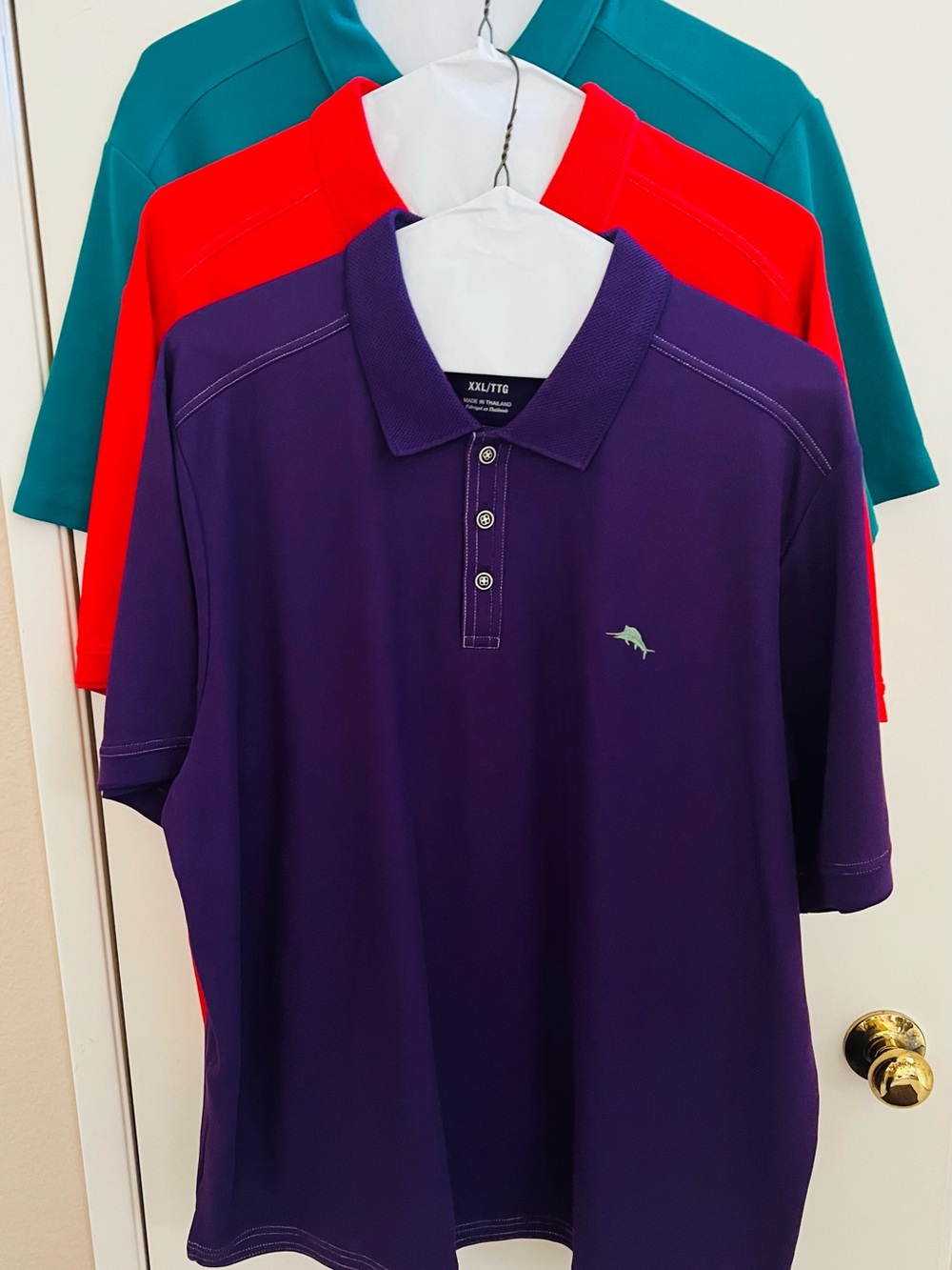 Tommy Bahama “Islandzone” Polo Shirts - Set Of 3 - Red, Purple, Teal - Sz XXL